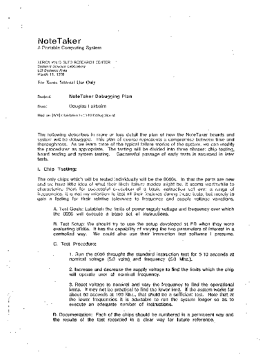 xerox 19780311 NoteTaker Debugging Plan  xerox notetaker memos 19780311_NoteTaker_Debugging_Plan.pdf