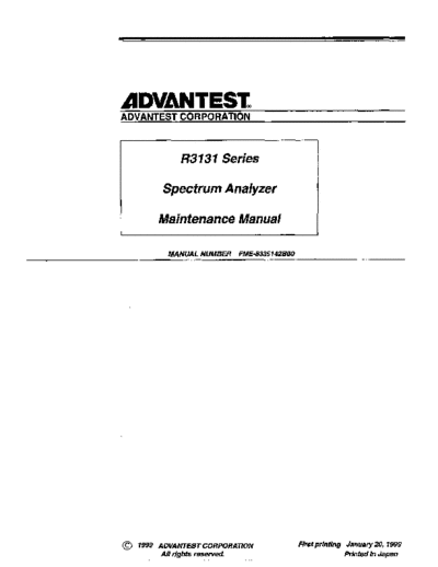 Advantest Advantest R3131 Service Maintenance Manual  Advantest R3131 Advantest_R3131_Service_Maintenance_Manual.pdf