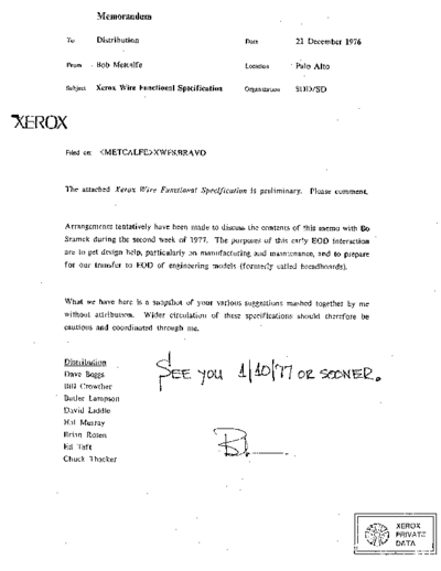 xerox WireDraft Dec1976  xerox ethernet XeroxWireDraft_Dec1976.pdf