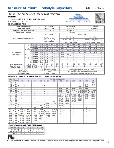NIC [radial thru-hole] NREHS Series  . Electronic Components Datasheets Passive components capacitors NIC NIC [radial thru-hole] NREHS Series.pdf