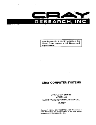 cray HR-0097 CRAY X-MP Series Model 48 Mainframe Ref Man Aug84  cray CRAY_X-MP HR-0097_CRAY_X-MP_Series_Model_48_Mainframe_Ref_Man_Aug84.pdf