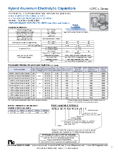 NIC [polymer smd] NSPE-U Series  . Electronic Components Datasheets Passive components capacitors NIC NIC [polymer smd] NSPE-U Series.pdf