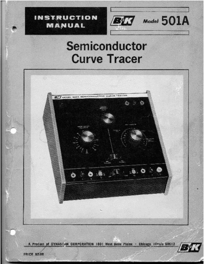 B&K bk model 501a semiconductor curve tracer  . Rare and Ancient Equipment B&K bk_model_501a_semiconductor_curve_tracer.pdf
