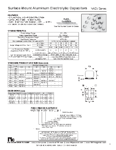 NIC NIC [smd] NAZV Series  . Electronic Components Datasheets Passive components capacitors NIC NIC [smd] NAZV Series.pdf