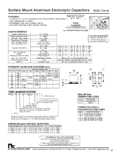 NIC NIC [smd] NAZU Series  . Electronic Components Datasheets Passive components capacitors NIC NIC [smd] NAZU Series.pdf