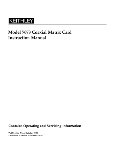 Keithley 7073 901 01C  Keithley 70xx 7073_901_01C.pdf