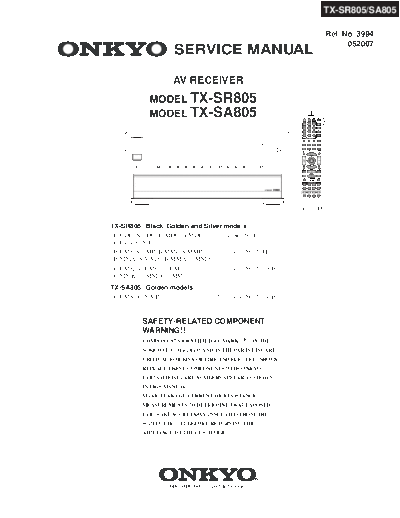 ONKYO hfe onkyo tx-sr805 sa805 service en  ONKYO Audio TX-SA805 hfe_onkyo_tx-sr805_sa805_service_en.pdf