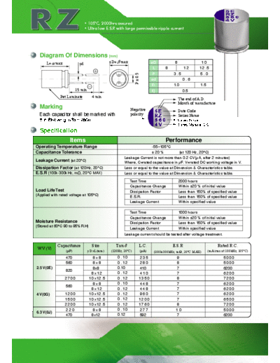Evercon CP-CON [polymer thru-hole] RZ Series  . Electronic Components Datasheets Passive components capacitors Evercon CP-CON [polymer thru-hole] RZ Series.pdf