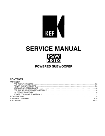 KEF hfe kef psw2010 service  KEF Audio PSW-2010 hfe_kef_psw2010_service.pdf