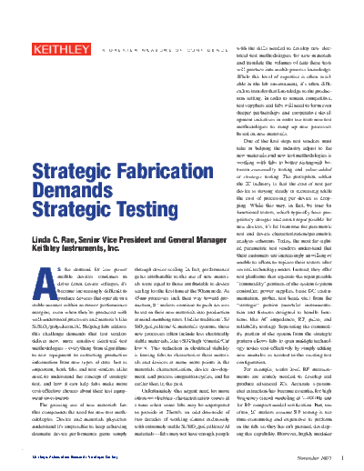 Keithley 2665 Strategic Fabrication  Keithley Appnotes 2665 Strategic Fabrication.pdf