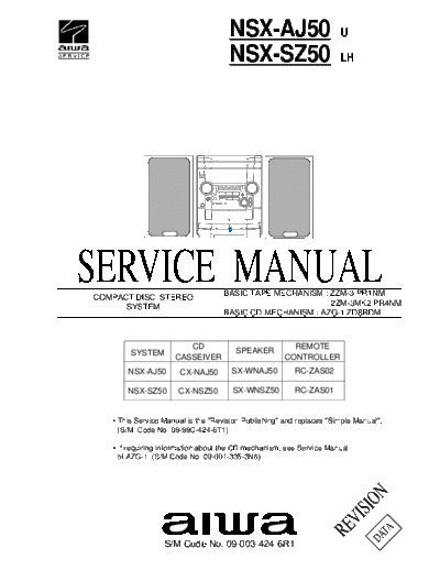 AIWA hfe aiwa nsx-aj50 sz50 service revision en  AIWA Audio NSX-AJ50 hfe_aiwa_nsx-aj50_sz50_service_revision_en.pdf