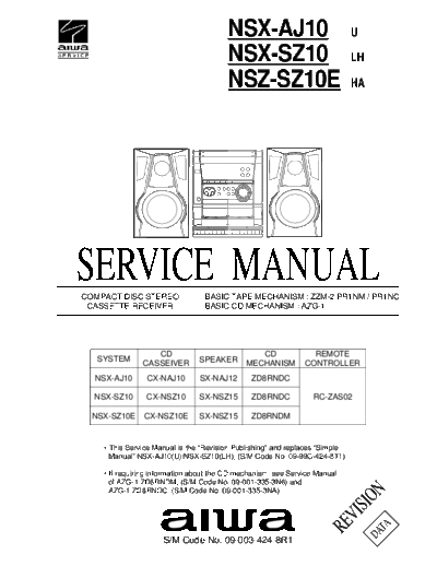 AIWA hfe aiwa nsx-aj10 sz10 sz10e service revision en  AIWA Audio NSX-AJ10 hfe_aiwa_nsx-aj10_sz10_sz10e_service_revision_en.pdf