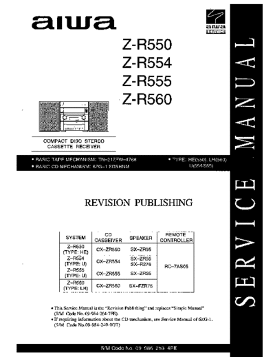 AIWA hfe aiwa z-r550 r554 r555 r560 service revision en  AIWA Audio Z-R550 hfe_aiwa_z-r550_r554_r555_r560_service_revision_en.pdf