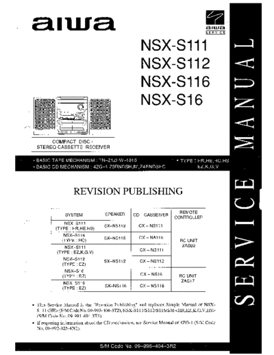 AIWA hfe aiwa nsx-s111 s112 s116 s16 service revision en  AIWA Audio NSX-S111 hfe_aiwa_nsx-s111_s112_s116_s16_service_revision_en.pdf