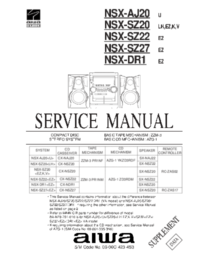 AIWA hfe   nsx-aj20 sz20 sz22 sz27 dr1 service supp en  AIWA Audio NSX-AJ20 hfe_aiwa_nsx-aj20_sz20_sz22_sz27_dr1_service_supp_en.pdf