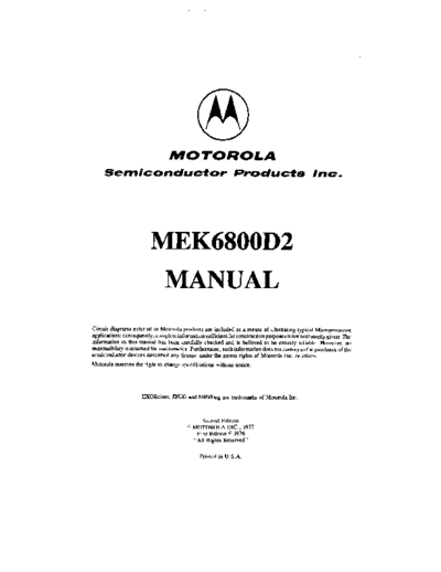 motorola MEK6800D2  motorola 6800 MEK6800D2.pdf