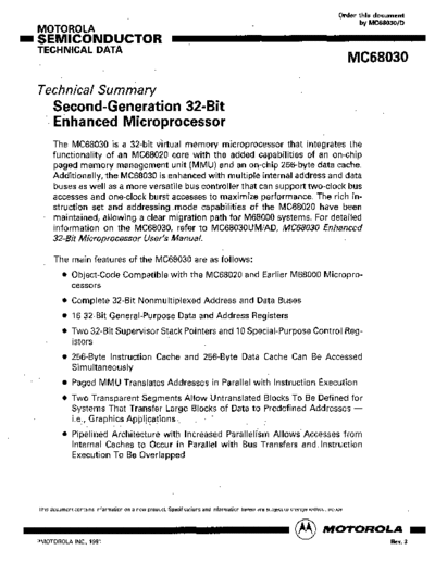 motorola 68030 Data Sheet 1991  motorola 68000 68030_Data_Sheet_1991.pdf