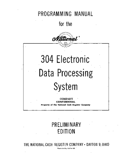 ncr NCR 304 Programming Manual Preliminary 1958  ncr ncr-304 NCR_304_Programming_Manual_Preliminary_1958.pdf