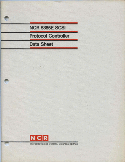 ncr NCR 5385E SCSI Protocol Controller Data Sheet May85  ncr scsi NCR_5385E_SCSI_Protocol_Controller_Data_Sheet_May85.pdf