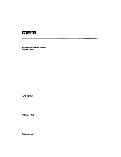 ncr NCR 86C05 DMA Master Controller Mar89  ncr scsi NCR_86C05_DMA_Master_Controller_Mar89.pdf
