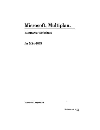 NEC 158-999000-186 Multiplan for MS-DOS 1983  NEC APC 158-999000-186_Multiplan_for_MS-DOS_1983.pdf