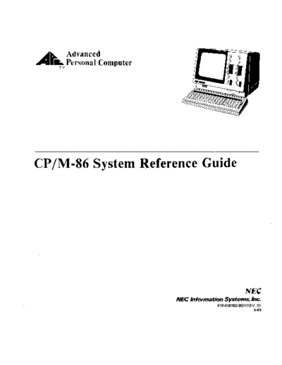 NEC NEC APC CPM86 System Reference Guide Aug83  NEC APC NEC_APC_CPM86_System_Reference_Guide_Aug83.pdf
