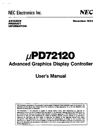 NEC uPD72120 Users Manual Dec86  NEC _dataSheets uPD72120_Users_Manual_Dec86.pdf