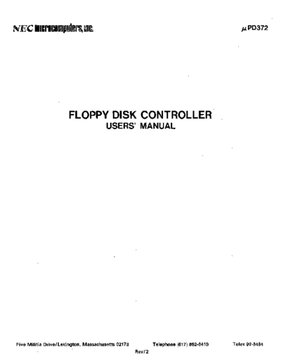 NEC uPD372 Floppy Disk Controller Mar77  NEC _dataSheets uPD372_Floppy_Disk_Controller_Mar77.pdf
