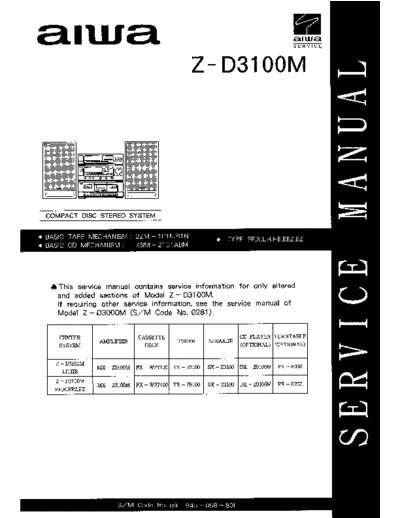 AIWA Z-D3100M 09-945-058-80I  AIWA Audio Z-D3100M_09-945-058-80I.pdf