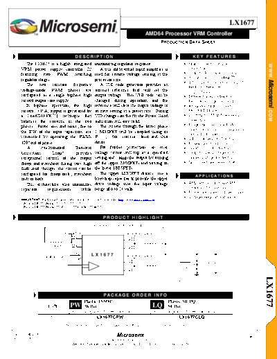 AMD LX1677 - AMD64 Processor VRM Controller - Microsemi Corporation  AMD _Chips & Cores LX1677 - AMD64 Processor VRM Controller - Microsemi Corporation.pdf
