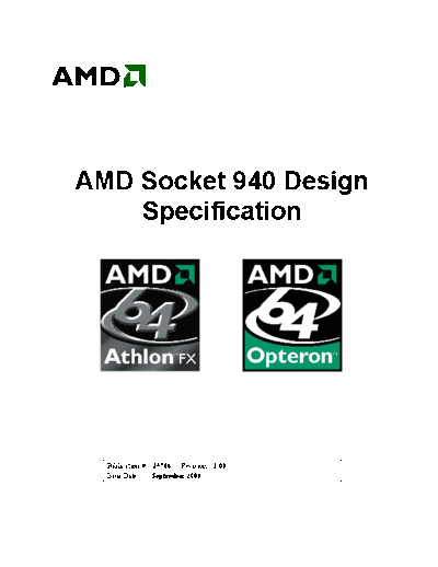 AMD AMD Socket 940 Design Specification. [rev.3.03].[2003-09]  AMD _Sockets AMD Socket 940 Design Specification. [rev.3.03].[2003-09].pdf