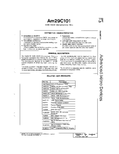 AMD 29C101 Apr87  AMD _dataSheets 29C101_Apr87.pdf