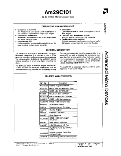 AMD 29C101 dataSheet Apr87  AMD _dataSheets 29C101_dataSheet_Apr87.pdf