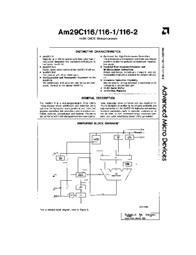 AMD 29C116 dataSheet Mar88  AMD _dataSheets 29C116_dataSheet_Mar88.pdf