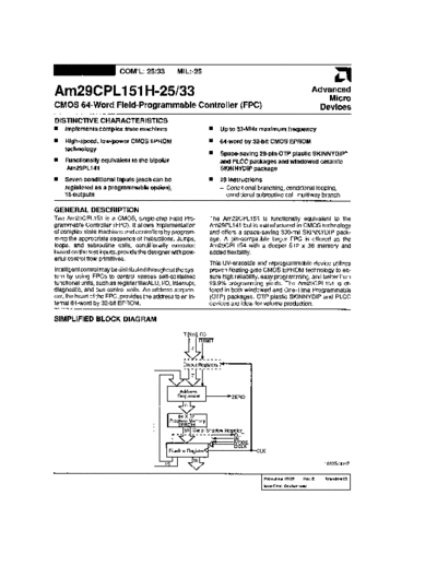 AMD 29CPL151H Oct90  AMD _dataSheets 29CPL151H_Oct90.pdf