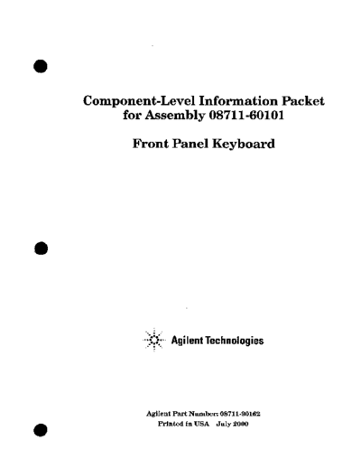 Agilent A1 FRONT PANEL  Agilent 871X A1 FRONT PANEL.pdf