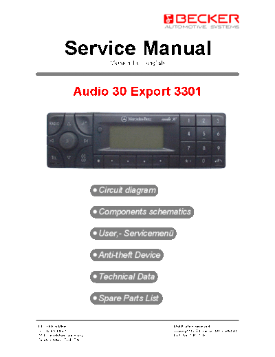 BECKER becker-mercedes audio30 export 3301  BECKER AUDIO30 EXPORT 3301 becker-mercedes_audio30_export_3301.pdf