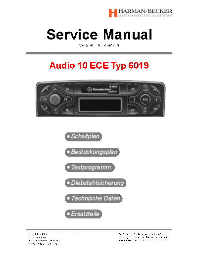 BECKER audio10 ece typ6019  BECKER BECKER audio10_ece_typ6019.pdf