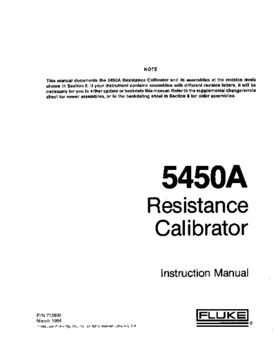 Fluke FLUKE 5450A Operation  Fluke 5450A FLUKE 5450A Operation.pdf