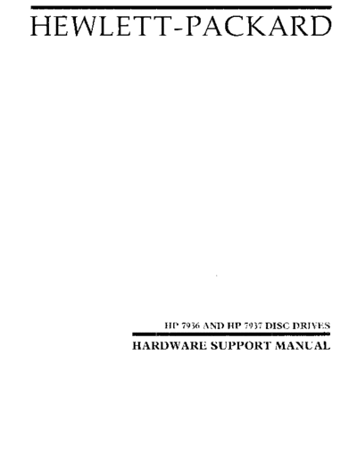 HP 07937-90903 7936 7937 Disc Drives Hardware Support Manual Jan87  HP disc 07937-90903_7936_7937_Disc_Drives_Hardware_Support_Manual_Jan87.pdf