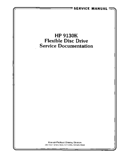 HP 09130-90030_9130K_Service_Jul81 HP disc 09130-90030_9130K_Service_Jul81