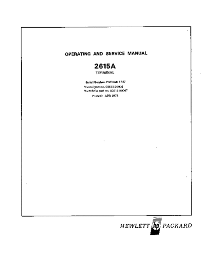 HP 02615-90004 2615svc Apr75  HP terminal 02615-90004_2615svc_Apr75.pdf