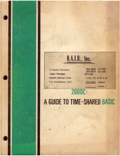 HP 02000-90016 2000C A Guide To Time-Shared BASIC Apr71  HP 2000TSB 02000-90016_2000C_A_Guide_To_Time-Shared_BASIC_Apr71.pdf