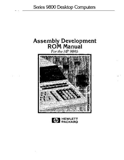 HP 09845-91083 asmDevRom Mar80  HP 98xx 09845-91083_asmDevRom_Mar80.pdf