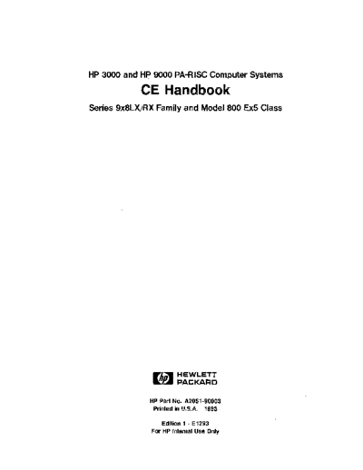 HP A2051-90003 PA RISC 9x8LX 800 Ex5 Class CE Dec93  HP 9000_800 A2051-90003_PA_RISC_9x8LX_800_Ex5_Class_CE_Dec93.pdf