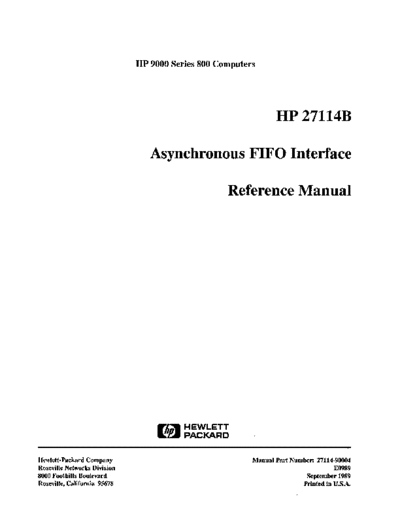 HP 27114-90004 27114B Asynchronous FIFO Interface Reference Sep89  HP 9000_cio 27114-90004_27114B_Asynchronous_FIFO_Interface_Reference_Sep89.pdf
