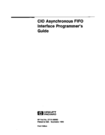 HP 27114-90003 27114B Asynchronous FIFO Interface Programmers Guide Sep89  HP 9000_cio 27114-90003_27114B_Asynchronous_FIFO_Interface_Programmers_Guide_Sep89.pdf