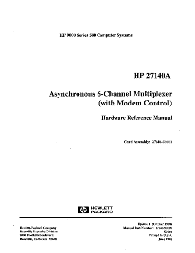 HP 27140-90007 27140A Async 6-Channel Multiplexer Hardware Reference Jun88  HP 9000_cio 27140-90007_27140A_Async_6-Channel_Multiplexer_Hardware_Reference_Jun88.pdf