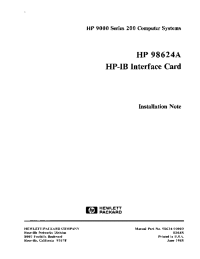 HP 98624-90000 98624A HP-IB Interface Installation Jun85  HP 9000_dio 98624-90000_98624A_HP-IB_Interface_Installation_Jun85.pdf