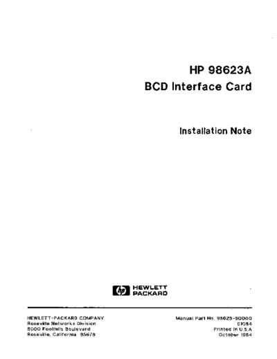 HP 98623-90000 98623A BCD Interface Installation Oct84  HP 9000_dio 98623-90000_98623A_BCD_Interface_Installation_Oct84.pdf